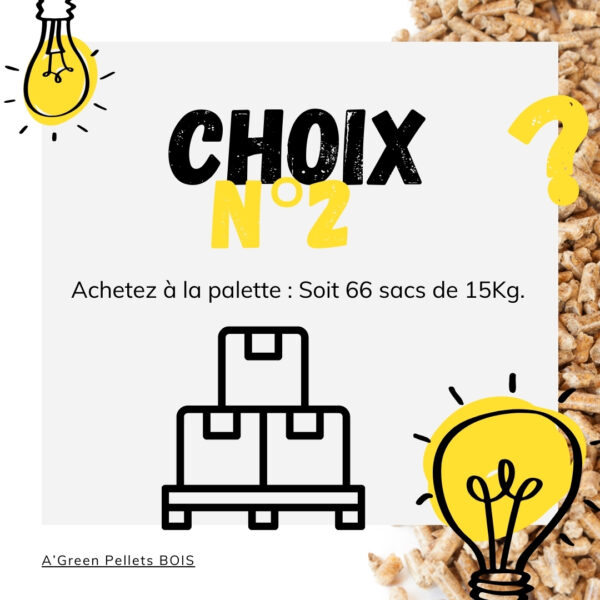 Palette de pellets de bois 100% résineux qualité premium 66sacs de 15Kg – Image 2